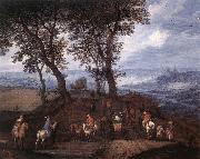BRUEGHEL, Jan the Elder Travellers on the Way oil painting on canvas